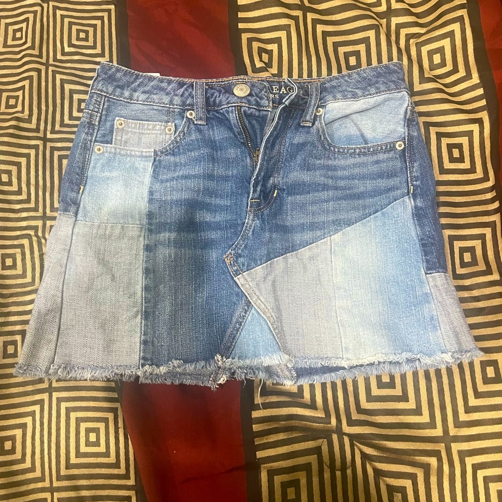 American eagle jean mini skirt